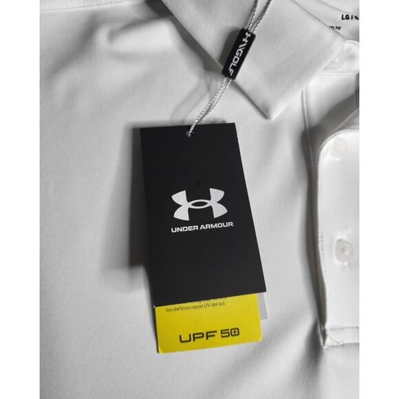 NWT UNDER ARMOUR The Boca Raton Golf Club UPF50 Men's White Polo Medium - Picture 5 of 6